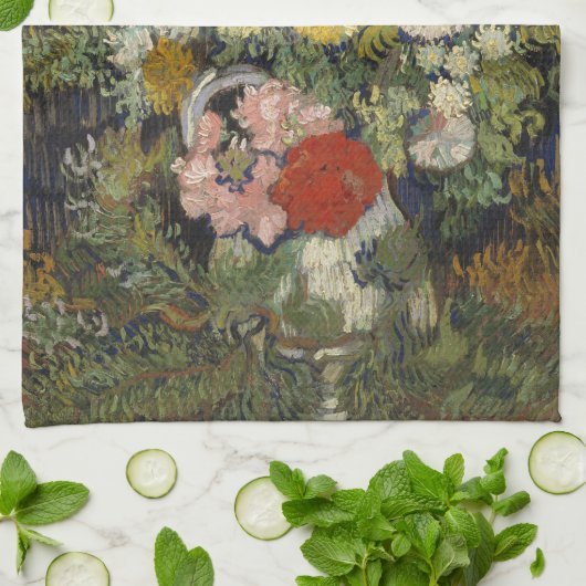 Boeket bloemen in een vaas | Vincent van Gogh Theedoek (Gevouwen)