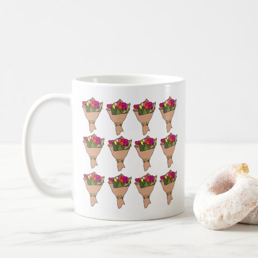 Boeket Bloemen Koffiemok (Met donut)