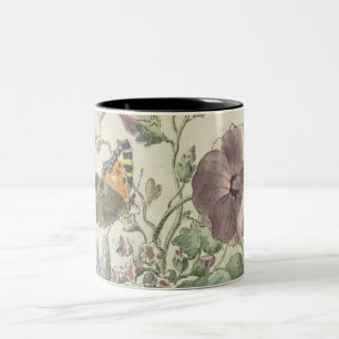 Boeket Bloemen met een Distelvlinder, Tweekleurige Koffiemok