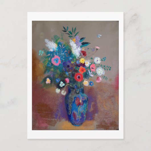 Boeket Bloemen, Redon Briefkaart (Voorkant)