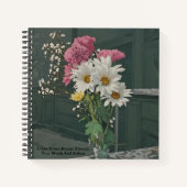  Boeket Bloemen Roze Wit Quote Journal Notitieboek (Voorkant)