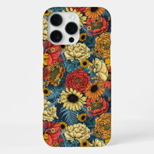 Boeket bloemen- rozen, pioenrozen, madeliefjes en iPhone 16 pro max hoesje