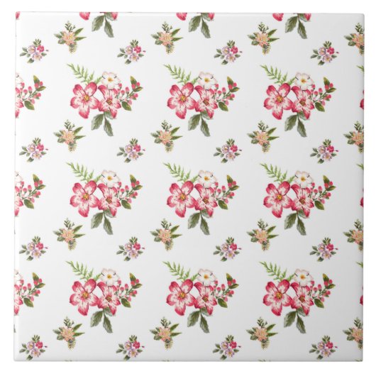 boeket bloemen tegel tegeltje (Voorkant)