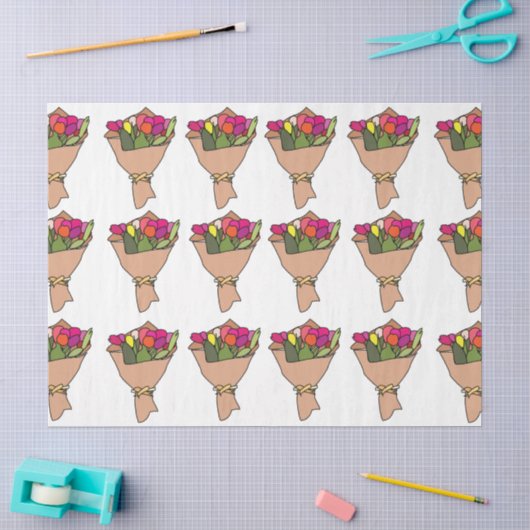 Boeket Bloemen Tissuepapier (Craft)