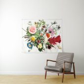 Boeket Bloemen vintage illustratie Wandkleed (In Situ (horizontaal))