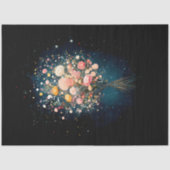 Boeket bloemen zwarte achtergrond BF9 decoupage Tissuepapier (Voorkant)