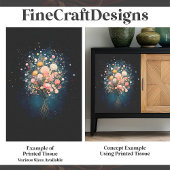 Boeket bloemen zwarte achtergrond BF9 decoupage Tissuepapier