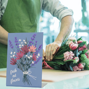 Boeket Bloemenmarkt Bloemist Wilde Bloemen Reclamebord Met Voetstuk