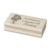 Boeket Boekplaat met Madeliefjes in Metselaars Pot Rubberstempel (Stempel)