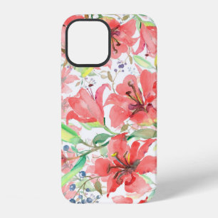 Boeket botanische bloemen met vogel. Wilde lente l iPhone 12 Hoesje