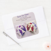 Boeket Bruiden Lesbisch Bruiloft Save the Date Vierkante Sticker (Envelop)