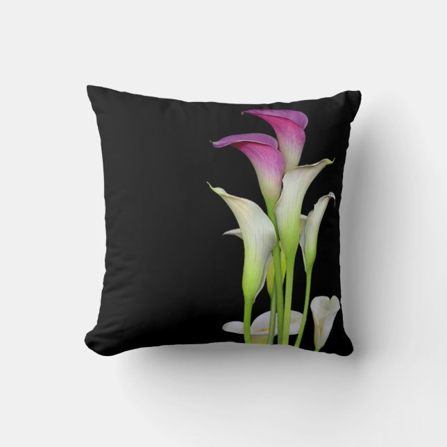Boeket Calla's Zwart Kussen (Voorkant)
