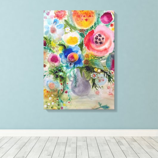 boeket canvas afdruk (Insitu (Houten vloer))