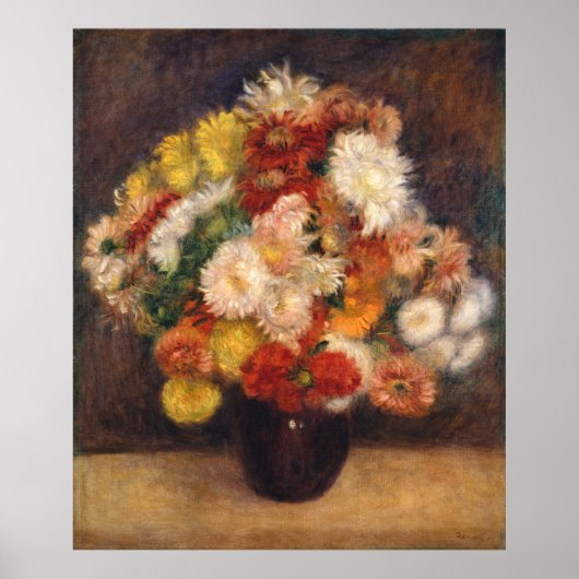Boeket Chrysanten, Renoir  Poster (Voorkant)