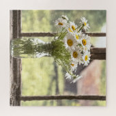 Boeket Country Daisy in venster Legpuzzel (Horizontaal)