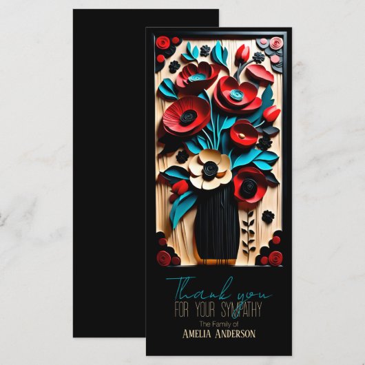 Boeket Floral Folk Art stijl sympathie dank u C (Voorkant / Achterkant)
