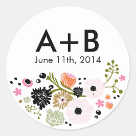 Boeket Floral Wedding Circle Sticker