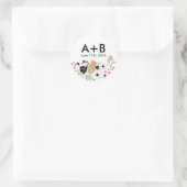  Boeket Floral Wedding Circle Sticker (Tas)
