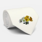 Boeket gele en witte margrieten stropdas (Opgerold)
