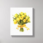Boeket gele tulpen bloembloem canvas afdruk (Voorkant)