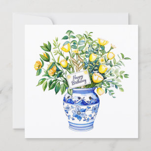 Boeket gele tulpen. Verjaardag Feestdagenkaart