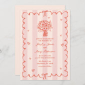 Boeket geschulpte roze streep tropisch kaart (Voorkant / Achterkant)