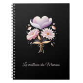Boeket hart bloem roze sinaasappel franse zin notitieboek (Voorkant)