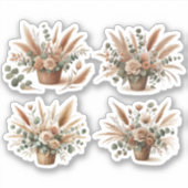 Boeket in een boho-stijl mand sticker (Voorkant)