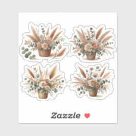 Boeket in een boho-stijl mand sticker