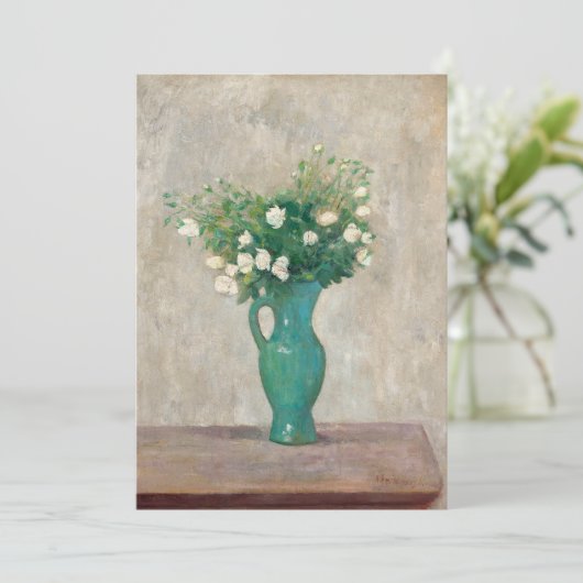 Boeket in een groene bloemenvaas | Tadeusz Makowsk (Staand voorkant)