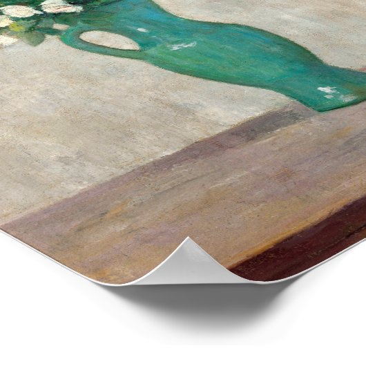 Boeket in een groene bloemenvaas | Tadeusz Makowsk Poster (Hoek)