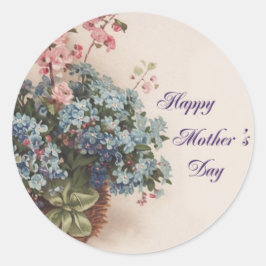 Boeket in een mand ronde sticker
