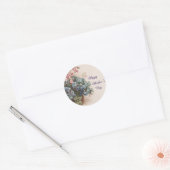 Boeket in een mand ronde sticker (Envelop)