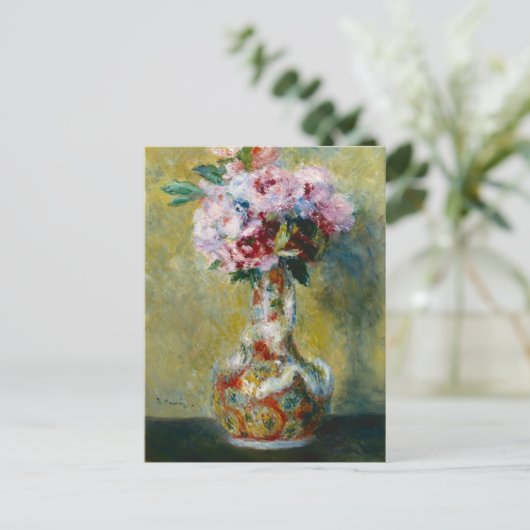 Boeket in een vaas van Auguste Renoir Briefkaart (Staand voorkant)