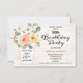 Boeket in een Vaas Verjaardag Kaart (Voorkant)