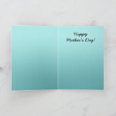 Boeket in Vaas op Aqua voor Moederdag Kaart (Binnen)