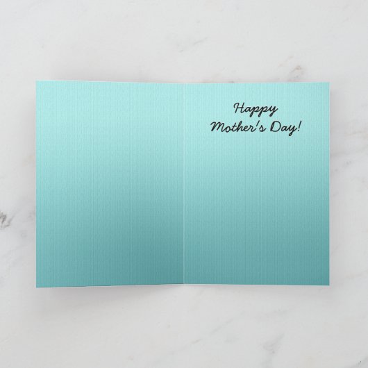 Boeket in Vaas op Aqua voor Moederdag Kaart (Binnen)