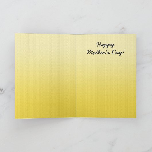 Boeket in vaas op geel voor Moederdag Kaart (Binnen)