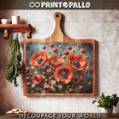 Boeket klaprozen bloemen tegen donkere achtergrond tissuepapier