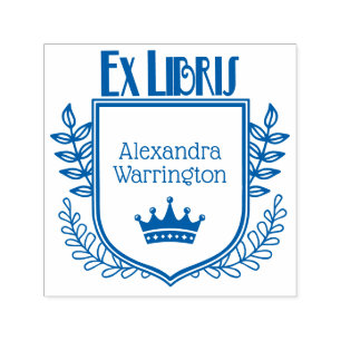 Boeket Kruin Kroon #1 Ex Libris Boeknaam Zelfinktende Stempel