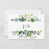 Boeket Landelijke Groene Bladeren Opslagbericht Save The Date (Achterkant)