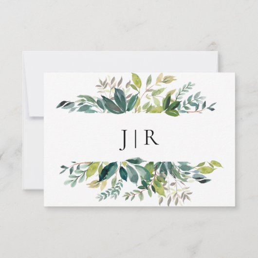 Boeket Landelijke Groene Bladeren Opslagbericht Save The Date (Achterkant)