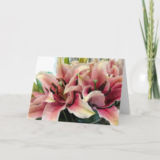 Boeket lelies kaart (Voorkant)