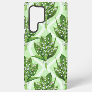 Boeket lelietje-van-dalen bloemen op groen samsung galaxy hoesje