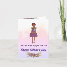 Boeket Meisje Papa Kaart – Donkere Huid