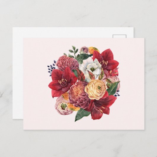 Boeket met bloemen uit de oude tuin briefkaart (Voorkant / Achterkant)