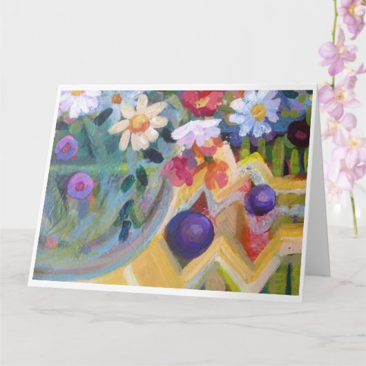 Boeket met madeliefjes kaart (Orchidee)