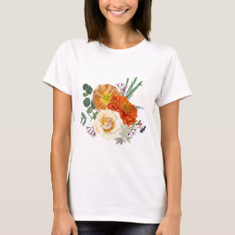 Boeket met tuinbloemen. t-shirt