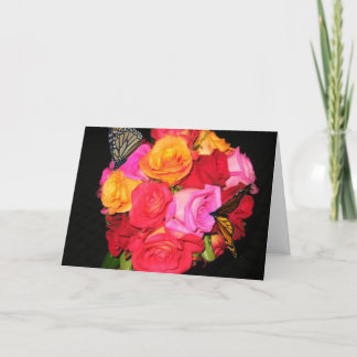 Boeket met vlinder kaart