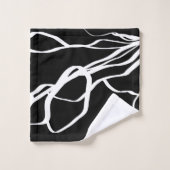 Boeket Noir: Abstract Zwart & Wit Bad Handdoek (Wasdoekje)